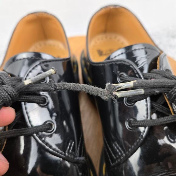 Dr. Martens Womens 8 1461 Black Patent Leather 3-Eye Lace Up Plain Toe Oxford main image 7